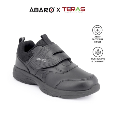 ABARO X TERAS 2723 Black School Shoes Name Your Shoes Primary | Secondary Unisex